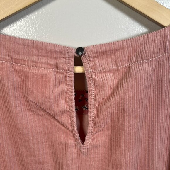 Anthropologie Maeve Tessa Flounce Dress Size 4 Pink Corduroy Drop Waist - Picture 8 of 11
